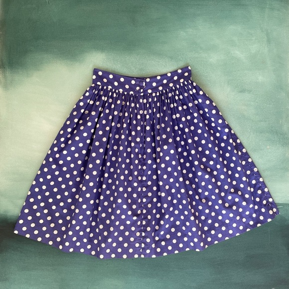 Vintage Laura Ashley Polka Dot Cotton Skirt - Picture 4 of 11
